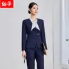 Conjunto de Traje Profesional Gris para Mujer Otoño 2026 para Departamento de Ventas y Recepcionistas de Hotel