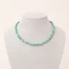 Joyería transfronteriza europea y americana, moda urbana, collar de mujer con cristal blanco transparente, collar de turquesa irregular