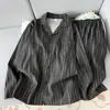 Conjunto de Pijama de Dos Piezas para Hombre de Algodón Nube Doble Largo para Primavera y Otoño Cárdigan Simple con Solapas Ropa de Casa Se Puede Usar Afuera Delgado