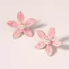 Pendientes de aleación con gota de aceite de flor dulce fresca, moda simple, transfronterizos, versátiles, nicho, personalizados para mujer