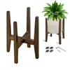 Soporte para flores de interior retráctil diámetro interior 20-30CM tamaño libre soporte para macetas color nogal soporte pequeño para flores bambú