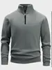Sudadera de Polar para Hombre Nueva Estilo Otoño e Invierno 2025 Cuello Alto Media Cremallera Manga Larga Cuello Alto Transfronteriza Moderna Versátil