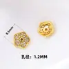 Retención de Color Alta Chapado en Oro de 14K Espaciador de Bandeja de Flor con Circonita Micro-pavimentada con Cuentas Pulsera Collar DIY Hecho a Mano Tapón de Flor Accesorios de Juntas