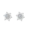 Brincos de Floco de Neve em Prata S925 para Mulheres, Design de Nicho, Moda de Alto Padrão, Suaves e Versáteis, Brincos Requintados