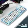 Conjunto Teclado e Mouse USB com Fio Viper K2 Punk Retrô Multicolorido para Computador de Mesa Notebook Office