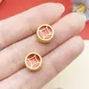 20 lingotes de oro antiguos franceses de oro mate con aceite goteando lingote de oro Dios de la riqueza Ruyi Gong Xi Fa Cai cuentas espaciadoras materiales para accesorios de joyería DIY
