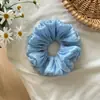 Scrunchie Fofo Plissado Perolado Estilo Coreano Versátil para Coque Acessório de Cabelo Doce Estilo Francês para Mulheres