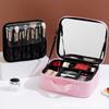 Transfronterizo en stock Pantalla Completa Espejo Portátil Portátil Viaje Bolsa de Almacenamiento para Cosméticos PU Impermeable Gran Capacidad Estuche de Cosméticos