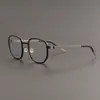 Montura de Gafas Linde Mismo Estilo 9758 Marco Grande Ultraligera de Titanio Sin Tornillos Retro Literaria y Artística Se Puede Equipar con Lentes para Miopía para Hombres y Mujeres