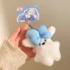 Chaveiro de pelúcia fofo, chaveiro de desenho animado criativo, pingente de bolsa de pelúcia, acessório feminino