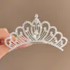 Corona Tiara Princesa Infantil con Incrustaciones de Diamantes Peine Corona para Niña Pequeña Regalo de Cumpleaños Accesorio para el Cabello de Alta Gama Elegante para Niñas