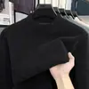 Suéter de pelo sintético tipo mink anti-bolinhas para homens, peça única em fleece, espessado e quente para o inverno, adequado como camada interna, suéter de malha
