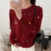 Cárdigan de punto redondo de otoño para mujer, colección de otoño 2026, nueva prenda exterior de moda, suéter top para mujer fuertemente bordado