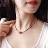 Collar mismo tono Agata Cuerda Roja para Novia Cuerda Tejida Estilo Chino Versátil Exquisito
