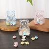 Caixa de doces de urso transparente de plástico caixa de doces de desenho animado criativo caixa de armazenamento de lanche presente de aniversário infantil