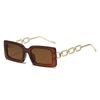 Nueva Caja de Moda Cadena Metálica Simple Show Europeo y Americano Gafas de Sol de Lujo Ligero Gafas de Sol del Mismo Estilo de Celebridad de Internet Gafas de Sol de Moda