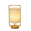 Luminária de mesa LED recarregável de madeira maciça transfronteiriça, luminária de tecido portátil, luz mini de acampamento, controle remoto por toque, luz noturna