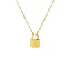 Collar con Candado de Acero de Titanio que No se Desvanece, Letra, para Mujer, Cadena de Clavícula de Lujo Ligero, Colgante de Moda Europea y Americana Tendencia, Joyería de Acero Inoxidable