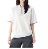 Camisetas de Manga Corta Estilo Old Money Americano para Hombres y Mujeres con Diseño de Verano, Tops de Punto Lazy Henry, Mangas Cortas de Pareja de Nicho