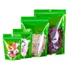 Bolsa de Papel de Aluminio Colorida Verde Yin y Yang Auto-soportable Auto-sellable Aroma a Cáscara de Naranja y Nueces Té Rojo Dátil Rojo con Núcleo de Nueces Bolsillo Sellado