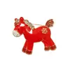 Hazte Rico Pronto, Broche Año Zodiacal Caballo, Pin Femenino de Alta Gama, Broche de Moda, Accesorio para Ropa, Regalo de Año Nuevo