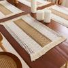 Manteles Transfronterizos de Algodón y Lino, Manteles de Tela con Borlas, Manteles Aislantes para Tazones Tejidos Jacquard Empalmados, Manteles de Tela Estilo Nórdico