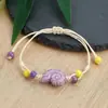 Jingdezhen Navidad Pulsera de Cuerda Trenzada de Cerámica Pulsera de Trébol de Cuatro Hojas Joyería Artística Hecha a Mano Venta al por Mayor Pulseras de Cerámica para Atracciones Turísticas