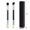 Brocha de Sombra de Ojos de Doble Punta Modelo Mismo que la Profesora Mao y Brocha para Contorno de Nariz, Set de Contorno de Pelo Animal, Herramienta de Brocha de Maquillaje Portátil