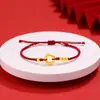 Pulsera Tejida a Mano con Hebilla para Pareja 1314 Cuerda Roja para Mujer Pulsera Segura Sencilla Regalo para Novia Cuerda de Mano de la Suerte