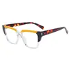 Nuevas gafas TR90 anti-luz azul para mujer, color caja, lente plana, tendencia transfronteriza, combinación de colores, gafas para miopía