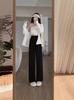 Pantalones Grises de Modal de Pierna Ancha para Mujer, Estilo Delgado de Verano 2025 Nuevo Petite Casual Holgado de Secado Rápido para Aire Acondicionado