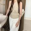 Toma Real de Nuevo Estilo Primavera y Verano 2025 Pantalones Casuales Estilo Old Money Sencillos y Refrescantes Pantalones Anchos Holgados de Algodón y Lino Blancos para Mujer