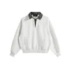 Jaqueta Moletom MAOQIAOYI estilo americano xadrez com gola de lapela, falsa peça dupla para homens, top oversized casual moderno W26197