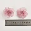 Flor de organza simulada de 5.5 cm con 5 pétalos y tela brillante, accesorio DIY para tocados, ropa, zapatos, sombreros, accesorios para el cabello y decoración de corsage