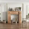 Gabinete decorativo de chimenea de madera maciza vintage estilo francés, repisa de chimenea falsa blanca y negra europea y americana, accesorio para fotografía de casa de huéspedes