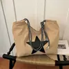 Bolso de Hombro Individual de Lona de Moda de Alto Valor Bolso Casual Estilo Estudiante Estrella Bolso de Mano con Personalidad de Moda de Gran Capacidad