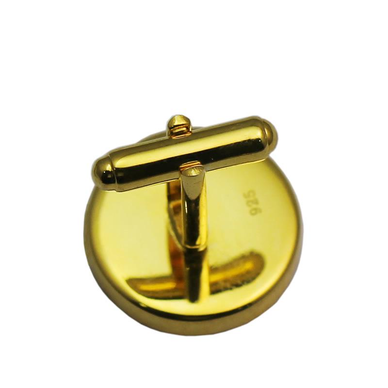 雅缤 高档纯银袖扣托 入20mm袖口钮托 男士 diy活动脚袖扣YB33624