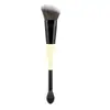 En Stock Pincel de Doble Extremo Transfronterizo Único, Pincel para Difuminar, Pincel para Contorno, Pincel para Base, Pincel de Puntos, Herramienta de Belleza Multifuncional con Mango de Madera