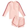 Traje de baño para niños Niñas Nuevo Estilo Profesional de Entrenamiento Traje de Baño para Niños Medianos y Grandes Dividido Manga Larga Protección Solar Traje de Baño Traje para Aguas Termales