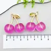 Pendientes Colgantes de Aleación Acrílica de Cereza de Cristal 3D para Hacer Manualidades Transfronterizos, Collares, Llaveros, Accesorios de Joyería