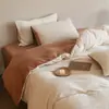 Conjunto de Cama de Veludo Leite Dupla Face com Escultura Tridimensional Quente Espesso de Quatro Peças Cor Sólida Simples de Veludo Coral Lençol de Cama Lençol com Elástico Inverno