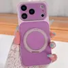 Capa de Celular iPhone 18 Pro com Suporte Giratório Adequada para Apple 18/17 Textura de Couro 16/15 Design Olho de Pupila 14/13 Atração Magnética