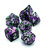 Nuevos Dados de Juego Metálicos Multilado Escama de Dragón Color Mixto Letra Grande Número Multilado Dados Metálicos Juego de Siete Piezas
