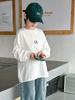 Camiseta blanca de manga larga para niño primavera y otoño 2024 nueva camiseta grande de primavera para niños suéter fino de primavera para niños