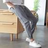 Pantalones de Lino de Algodón para Hombre Verano Delgado Suelto Pantalones al Tobillo Moda Coreana Casual Verano Sitio de Construcción Pantalones de Lino al Tobillo para Hombre