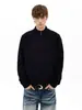 Suéter cárdigan retro americano para hombres y mujeres, marca de moda de invierno, tejido casual para parejas, chaqueta casual de cuello medio alto de alta costura