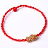Pulsera de cuerda roja del Zodiaco de madera de durazno de imitación tejida a mano al por mayor este año joyería Taobao eventos regalos