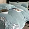 Juego de Ropa de Cama de Lujo de Cuatro Piezas con Forro Polar de Invierno, Nuevo Juego de Sábana y Funda de Edredón Gruesa y Cálida de Terciopelo de Leche 2025