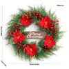 Corona de Navidad de 50 cm Decoraciones Navideñas Enredadera de Navidad de 2.7 m Decoración de Puerta Colgante de Puerta Colgante de Pared Círculo de Navidad de 60 cm