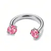 Anillo Súper Brillante de Herradura Perforación Labial F136 Aleación de Titanio Transfronterizo Zirconia Incrustada Perforación Hélice Oído Venta al por Mayor Joyería para Piercings en Stock